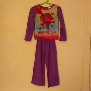 DreamWorks Trolls Girls Happy Vibes Sz 4/5 pajama set Pink Troll 💕 Hearts great